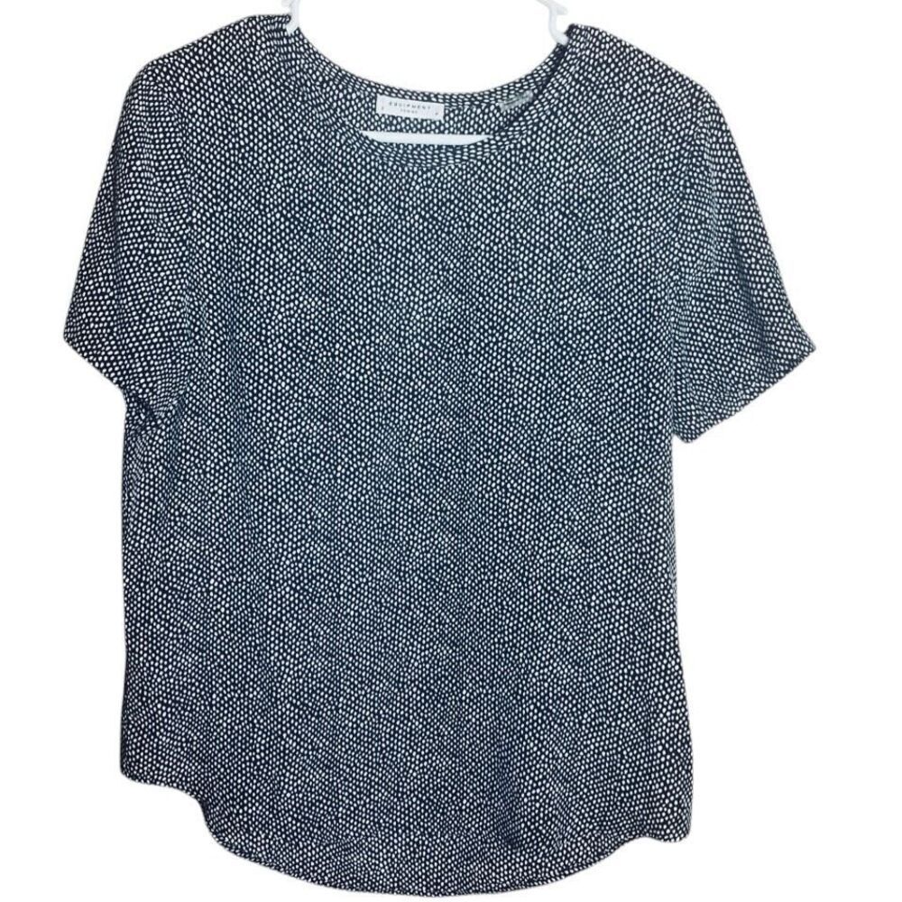 Equipment Femme Silk Blouse Dot Print Black Women S Minimalist Luxe Chic